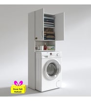 Kenzlife çamaşır makinesi dolabı sinem byz 180*066*30 banyo arkalıklı + tekli duvar rafı hediyeli (Karışık)