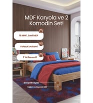 Letto Çift Kişilik MDF Karyola ve 2 Komodinli Set