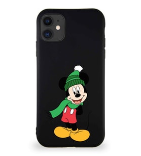 Apple iPhone 11 Soft Premier Kapak Mickey Mouse-G Tasarımlı Silikon Kılıf - Siyah (Şeffaf)