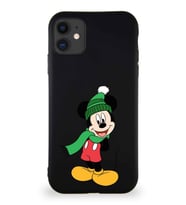 Apple iPhone 11 Soft Premier Kapak Mickey Mouse-G Tasarımlı Silikon Kılıf - Siyah (Şeffaf)