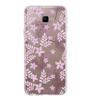 Samsung Galaxy J4 Core Kapak Floral Pudra Tasarımlı Şeffaf Silikon Kılıf