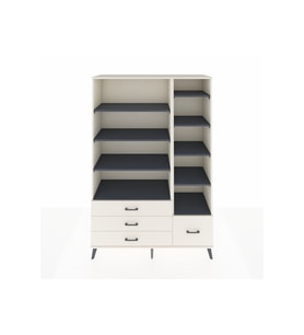 Hyperion Dolap 9 Raflı 4 Çekmeceli  132x44x195 Aytaşı-Antrasit/Aytaşı