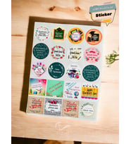 Öğretmenler Günü Kutlu olsun Sticker karışık 40 adet-ÖGETK (Renksiz)