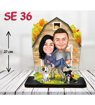 Kişiye Özel Ahşap Biblo - Çift Biblo ( 3D Biblo )
