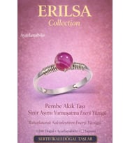 Sertifikalı Sinir Aşımı Yumuşatma Enerji Yüzüğü – Pembe Akik Taşı Ayarlamalı Yengeç Balık Terazi (Çok Renkli)