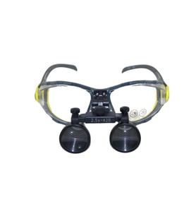 HiperLupa ST225 Doktor Gözlük Delta Plus Sarı Çerçeve 2-5X Siyah Loupe