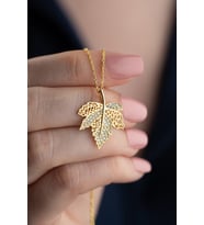 925 Ayar Gümüş Yaprak kolye