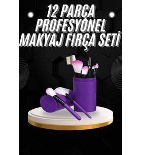 12 Parça Profesyonel Makyaj Fırçası Far Fırçası Allık Fırçası Yumuşak Kıllı