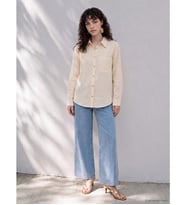LCW Petite Mavi Beli Lastikli Wideleg Kadın Jean Pantolon