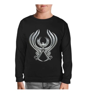Assassins Creed Wings Siyah Çocuk Sweatshirt