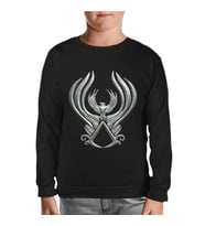 Assassins Creed Wings Siyah Çocuk Sweatshirt