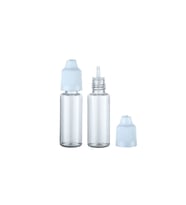 100 Adet - 20ml Şeffaf Plastik Likit Şişesi - Iğne Uclu Damlalıklı Pet Şişe, Beyaz Kapaklı