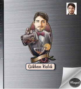 Kişiye Özel Erkek Ahşap Magnet -18