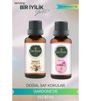 Gül + Hanımeli ( Oda Kokusu Aroma Terapi Buhurdanlık / Difüzör Yağı ) Set 2 Adet x 30 ML