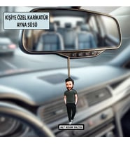 Kişiye Özel Karikatür Erkek Ayna Süsü – Araç İçi Esprili Hediyelik