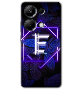 Poco M6 Pro Kılıf HD Desen Baskılı Kılıf - Dark Neon Yaprak E Harfi