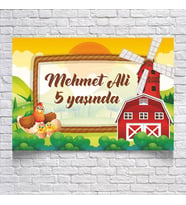 Çiftlik Temalı Doğum Günü Afişi