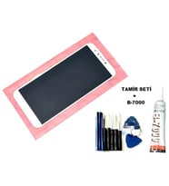 Tkgz General Mobile GM8 Uyumlu Lcd Ekran Dokunmatik + B-7000 + Tamir Seti BEYAZ