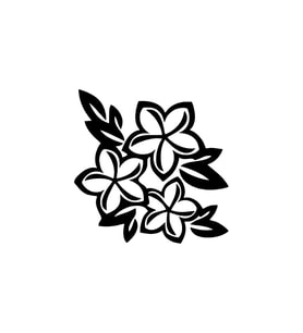 Miyrem Sticker Serisi Çiçek Buketi Sticker (Siyah)