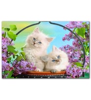 Cakatablo Çiçek Ve Sevimli Kediler MDF Tablo