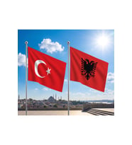 TRY Raşel Kumaş Bayrak ve Türkiye Cumhuriyeti Alpaka Kumaş Bayrak 2'li set 70x105