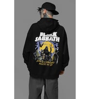 Black Sabbath Baskılı Unisex Oversize Rock Metal Hoodie