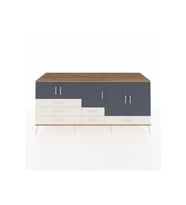 Kronos Konsol 6 Raflı 6 Çekmeceli 5 Kapaklı 220x59x99 Çam-Antrasit/Aytaşı