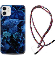 Apple iPhone 11 12 13 Mini Kılıf Boyun Asklı Rasta Silikon Blue Foid 1628