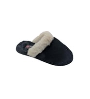 Gezer 16022 - Yumuşak Dokulu Peluş Kadın Ev Terliği - SİYAH-BEYAZ - 40