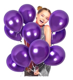 VIP 100 PCS SHINY METALLIC PURPLE BALLOON VIP KALİTE PARLAK METALİK MOR BALON HELYUM GAZI UYUMLUDUR