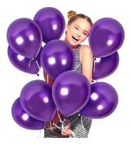 VIP 100 PCS SHINY METALLIC PURPLE BALLOON VIP KALİTE PARLAK METALİK MOR BALON HELYUM GAZI UYUMLUDUR