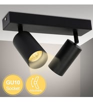 RİOLİGHT MODERN3 SİYAH3,MUTFAK3,GİYİNME ODASI3,CAFELER3 İÇİN GÜN İŞİĞI METAL 2Lİ SPOT(AMPUL DAHİL)