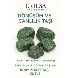 Sertifikalı Ham İşlenmemiş Ruby Zoisit (Anyolit) Taşı Kütle – El Taşı Tutku, Denge Spiritüel Uyanış (Çok Renkli)