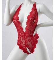 Biçomi Red Allure: Esnek Dantelli ve Vücudu Saran Konforlu Fantezi Body