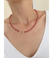 Y HARFİ MÜRDÜM GOLD RENK BONCUK KOLYE