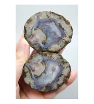 Pastel Lavanta Moru Bantlı Siyah Deniz Akik taşı ile Buzlu Beyaz Kuvars