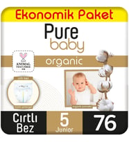 Pure Baby Organik Bebek Bezi Ekonomik Paket 5 Beden 76 Adet