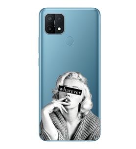 Oppo A15 / A15S Uyumlu Marilyn Monroe Desenli Şeffaf Telefon Kılıfı