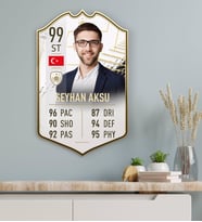 BK Gift Kişiye Özel Ahşap Tablo Futbolcu Kartı-10