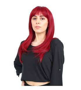 Düz Perçemli Orta Boy Fiber Sen Peruk / Kızıl