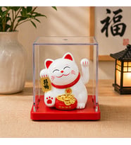 Şans Getiren Siyah Kedi Biblo Maneki Neko Dekoratif Obje Feng Shui Mini Figür
