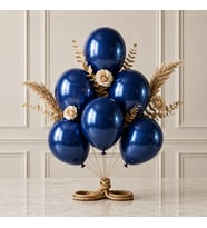 Lacivert Renk Lateks Metalik Balon (30 cm) - 6 Adet