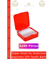 Süper Güçlü Yapışkan Kolay Çıkarılabilir Çok Amaçlı 60 Parça Çift Taraflı Şeffaf Bant 4 Adet