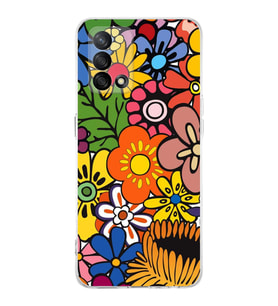 PrintiFy Oppo A74 4G ile Uyumlu Retro Color 2  Kamera Korumalı Şeffaf  Kılıf