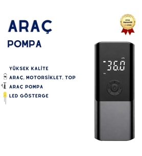 Ergonomik Taşınabilir Oto Hava Komprasör Pompası Araba, Motosiklet ve Bisiklet