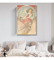 Tekli Dikey Kanvas Alphonse Mucha Lebenon Princess