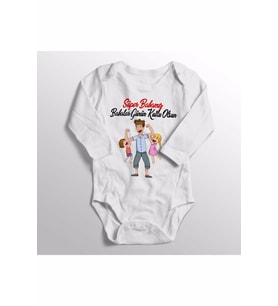 Bebek Beyaz Süper Babamız Babalar Günü Baskılı Zıbın