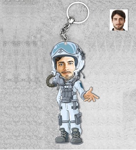 Kişiye Özel Pilot Erkek Ahşap Anahtarlık-2