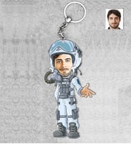 Kişiye Özel Pilot Erkek Ahşap Anahtarlık-2