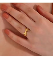 Sonsuzluk Gold  925 Ayar Gümüş Kadın Yüzük